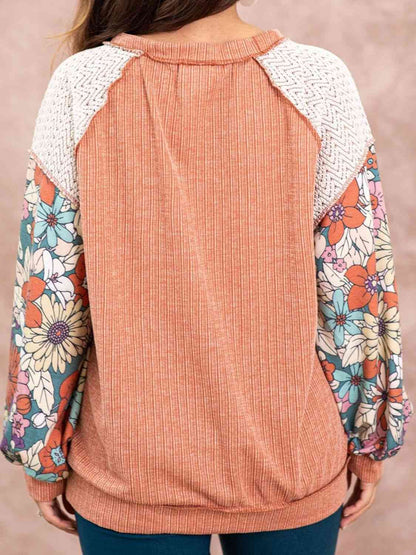 Exposed Seam Round Neck Blouse myETYN