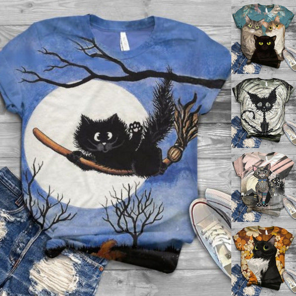 Fashionable Halloween Print T-Shirt for Women myETYN