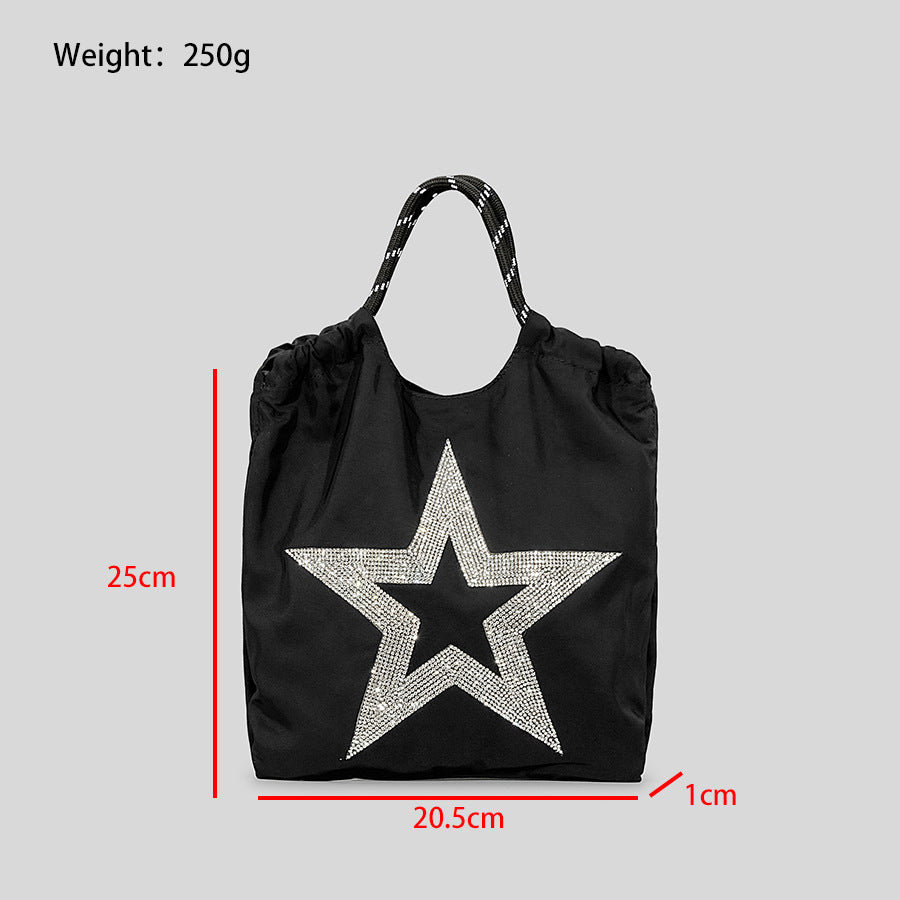 Five-pointed Star Oxford Cloth Pull-belt Handbag Women's Simple myETYN