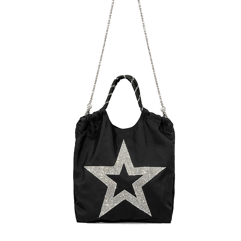 Five-pointed Star Oxford Cloth Pull-belt Handbag Women's Simple myETYN