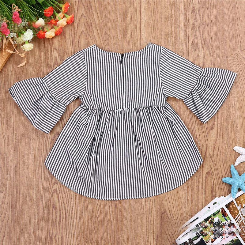 Flared Sleeve Classic Striped Tunic myETYN