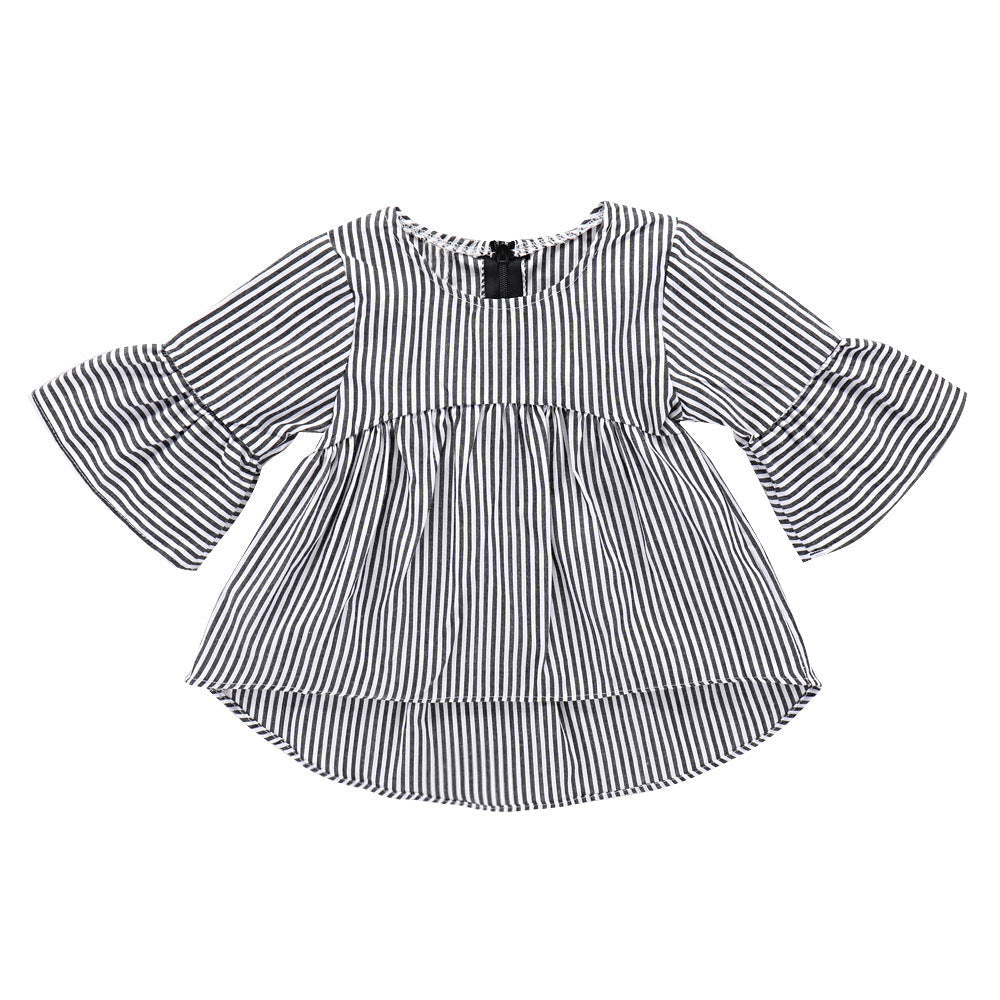 Flared Sleeve Classic Striped Tunic myETYN