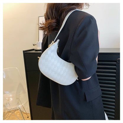 French Underarm Bag Elegant Small Shoulder Rhombus Pattern Handbag Women myETYN