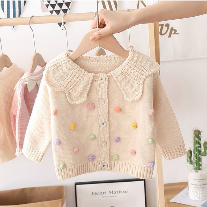 Girls' Knitted Cardigan Fashionable Baby Bottoming Long Sleeve myETYN