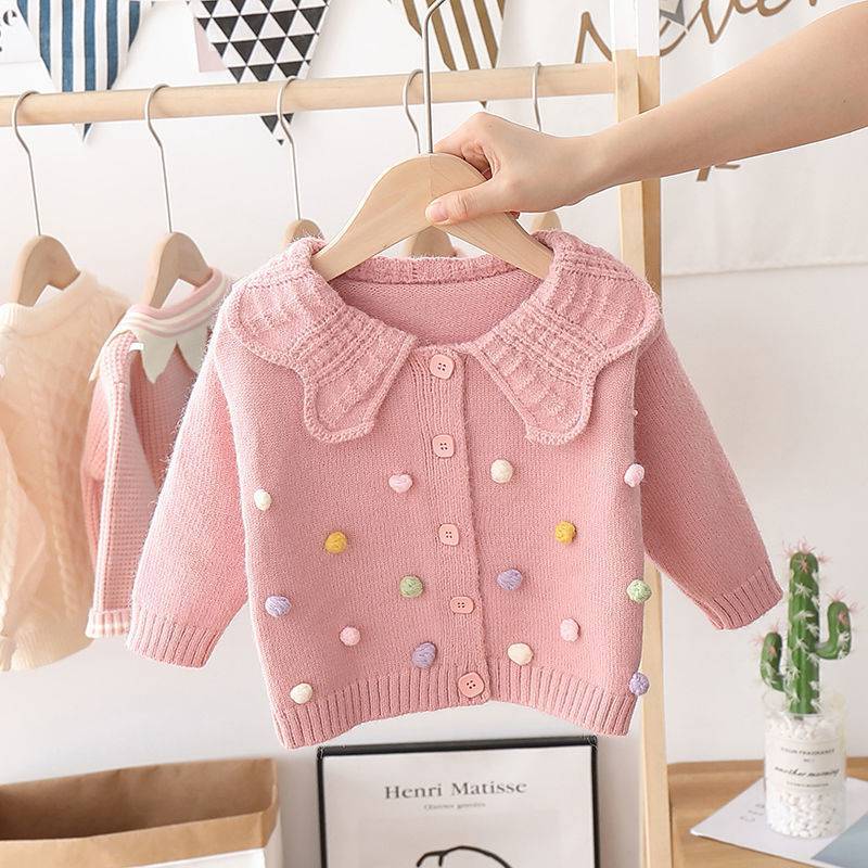 Girls' Knitted Cardigan Fashionable Baby Bottoming Long Sleeve myETYN