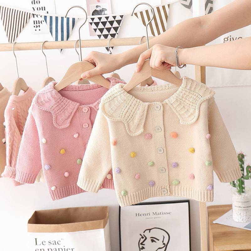 Girls' Knitted Cardigan Fashionable Baby Bottoming Long Sleeve myETYN