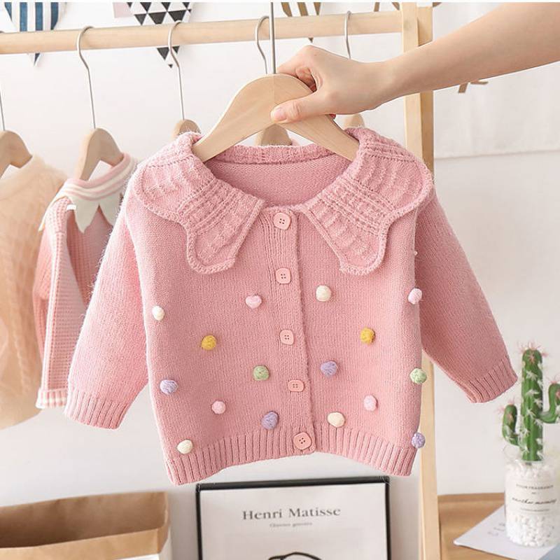 Girls' Knitted Cardigan Fashionable Baby Bottoming Long Sleeve myETYN