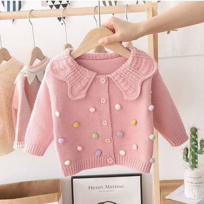 Girls' Knitted Cardigan Fashionable Baby Bottoming Long Sleeve myETYN