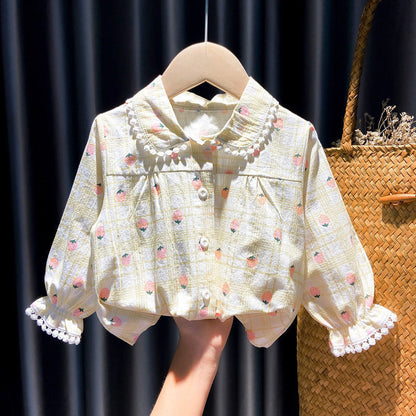 Girls Shirts Autumn Baby Print Long-sleeved Blouse Doll Shirts Spring and Autumn Clothes Baby Girls Blouse Girl Tops myETYN