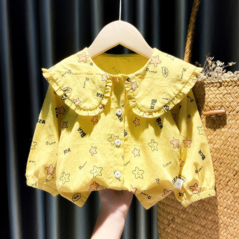 Girls Shirts Autumn Baby Print Long-sleeved Blouse Doll Shirts Spring and Autumn Clothes Baby Girls Blouse Girl Tops myETYN