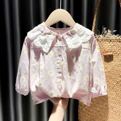 Girls Shirts Autumn Baby Print Long-sleeved Blouse Doll Shirts Spring and Autumn Clothes Baby Girls Blouse Girl Tops myETYN