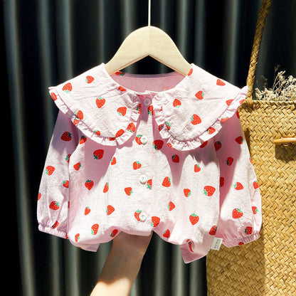 Girls Shirts Autumn Baby Print Long-sleeved Blouse Doll Shirts Spring and Autumn Clothes Baby Girls Blouse Girl Tops myETYN