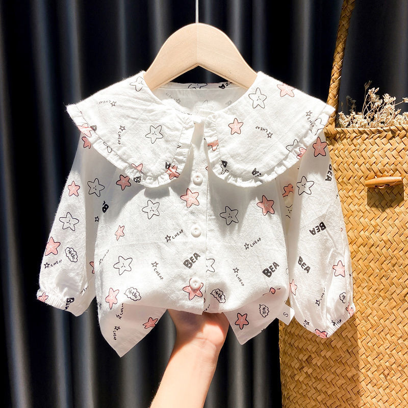 Girls Shirts Autumn Baby Print Long-sleeved Blouse Doll Shirts Spring and Autumn Clothes Baby Girls Blouse Girl Tops myETYN