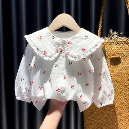 Girls Shirts Autumn Baby Print Long-sleeved Blouse Doll Shirts Spring and Autumn Clothes Baby Girls Blouse Girl Tops myETYN