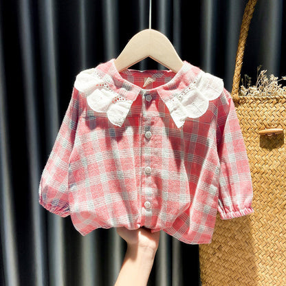 Girls Shirts Autumn Baby Print Long-sleeved Blouse Doll Shirts Spring and Autumn Clothes Baby Girls Blouse Girl Tops myETYN