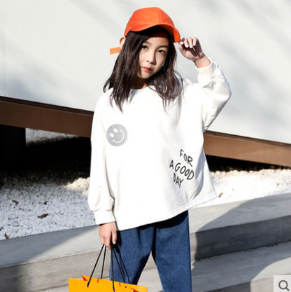 Girls Sweater 2021 Spring New Korean version of the big boy cotton loose shirt children's sweater tide myETYN