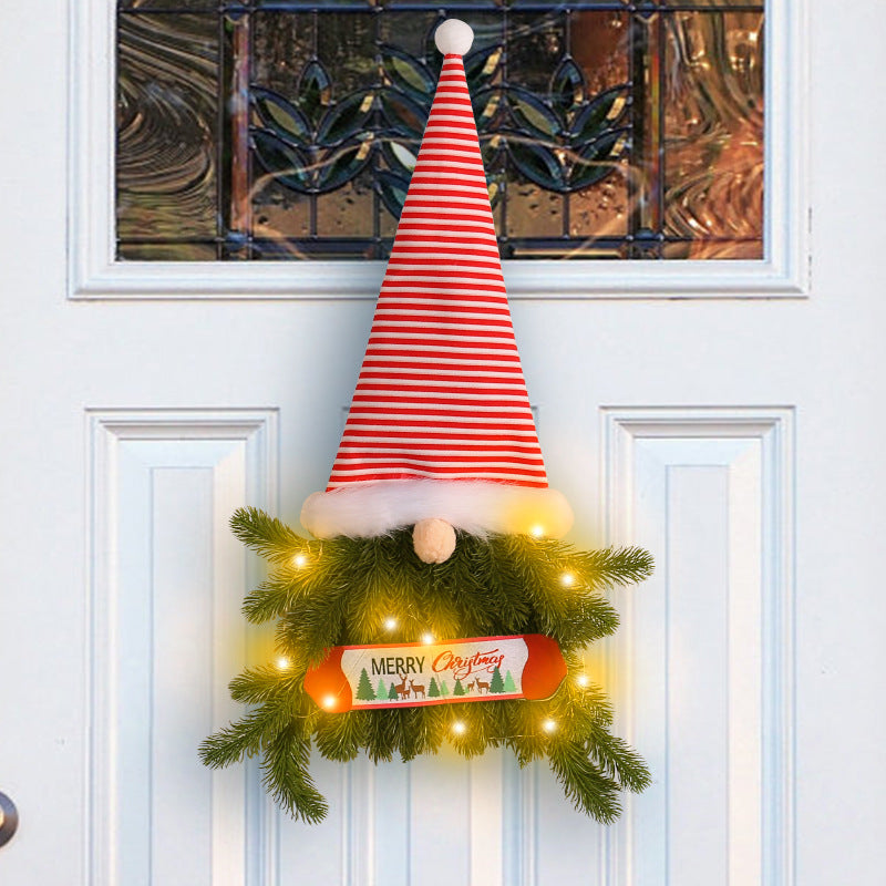 Glowing Christmas Wreath Upside Down Tree Stripes A Tall Hat myETYN