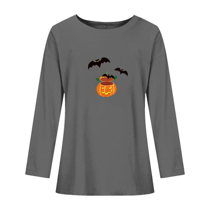 Halloween Bat Printed Crew Neck Top myETYN