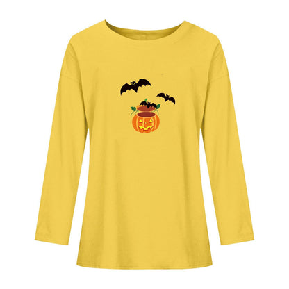 Halloween Bat Printed Crew Neck Top myETYN