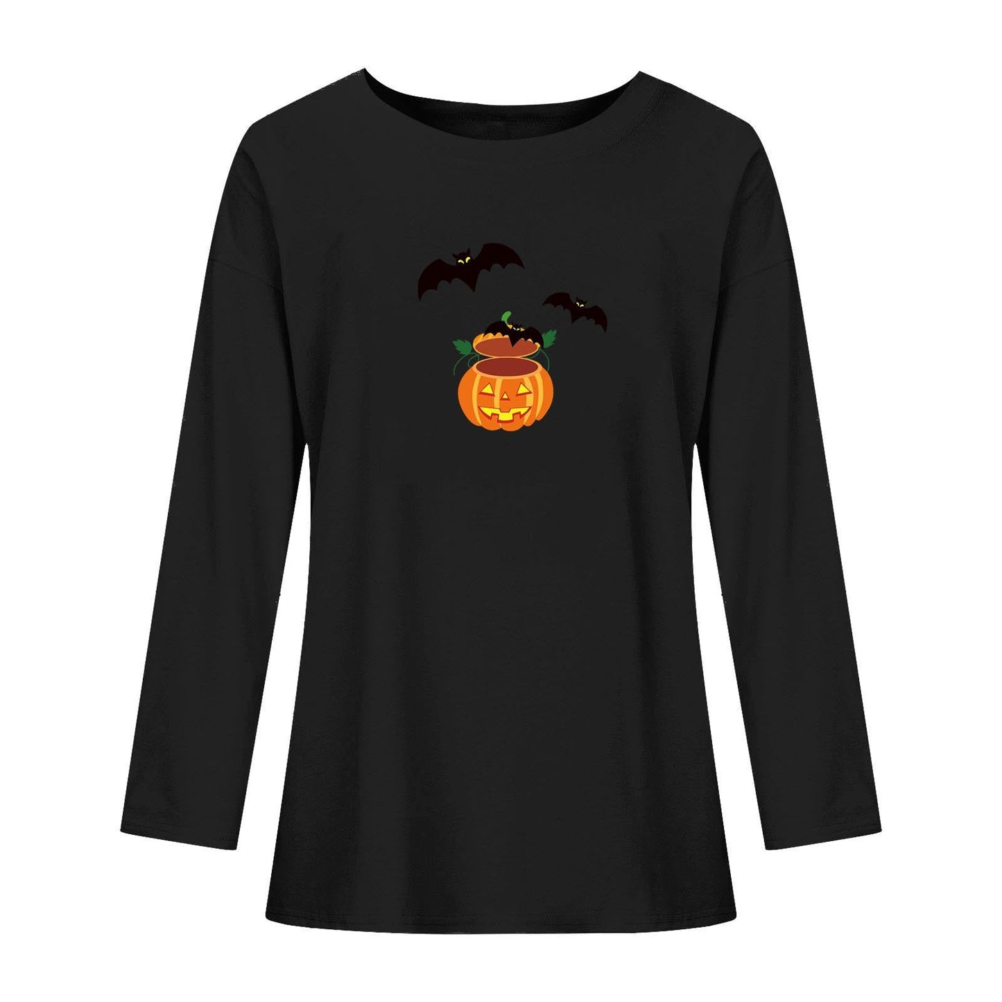 Halloween Bat Printed Crew Neck Top myETYN