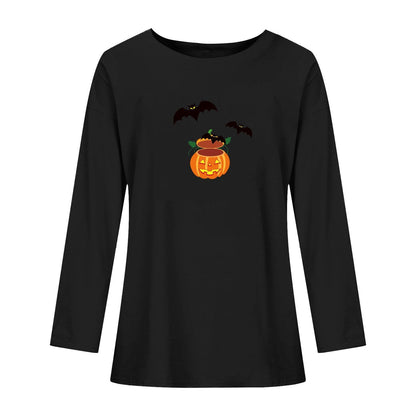 Halloween Bat Printed Crew Neck Top myETYN