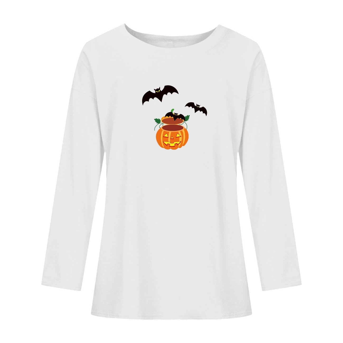 Halloween Bat Printed Crew Neck Top myETYN