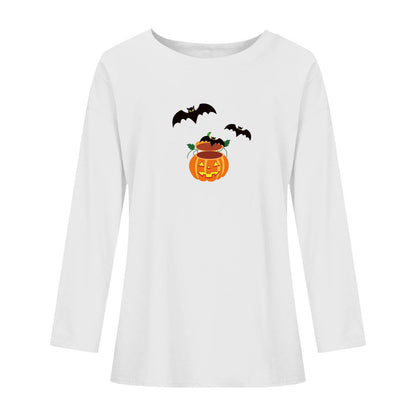 Halloween Bat Printed Crew Neck Top myETYN