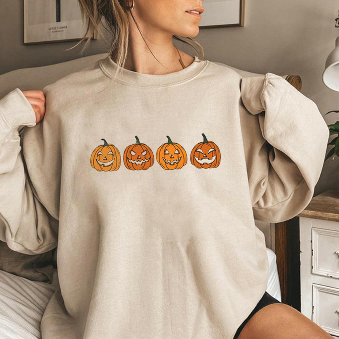 Halloween Evil Pumpkin Head Sweater Funny Printed Fashion Party Hoodie myETYN