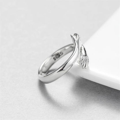 Romantic Love Hug Hand Rings Creative Love Forever Open Finger Rings Adjustable Exquisite Jewelry Ring For Women Party Gift