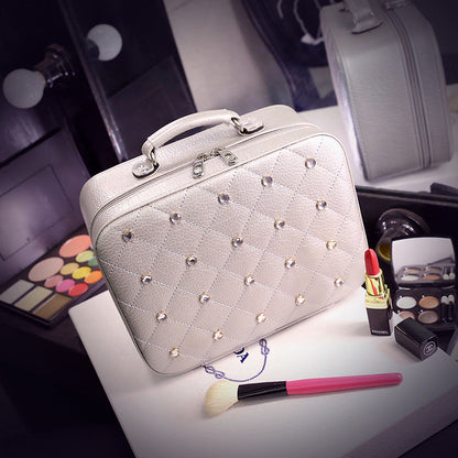 High-end Cosmetic Case With Diamond Cosmetic Bag PU Portable myETYN