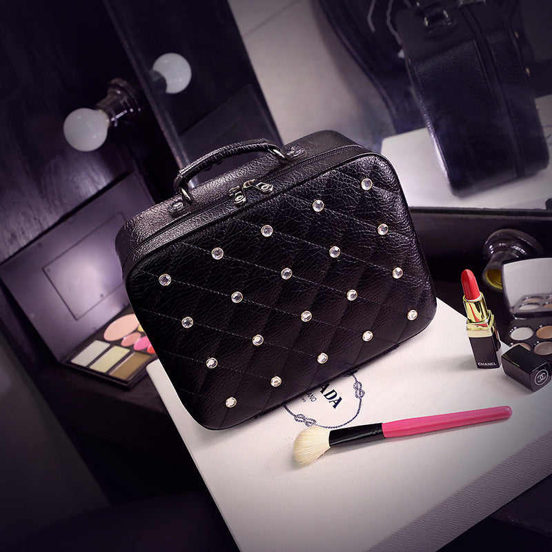 High-end Cosmetic Case With Diamond Cosmetic Bag PU Portable myETYN