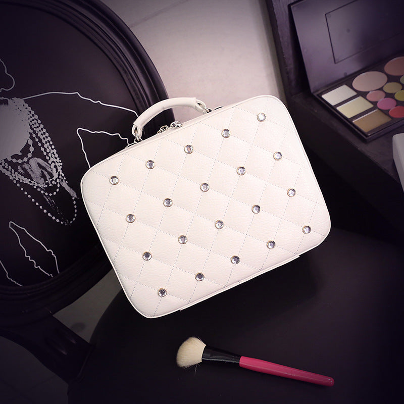 High-end Cosmetic Case With Diamond Cosmetic Bag PU Portable myETYN