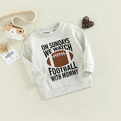 Kids Rugby Letters Print Pullover Long Sleeve Sweatshirt myETYN