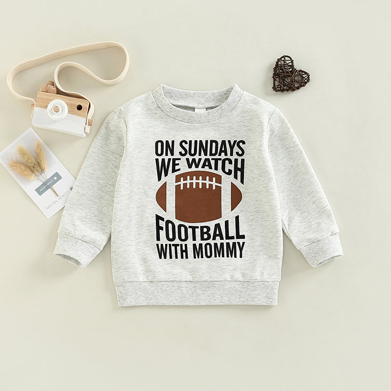 Kids Rugby Letters Print Pullover Long Sleeve Sweatshirt myETYN