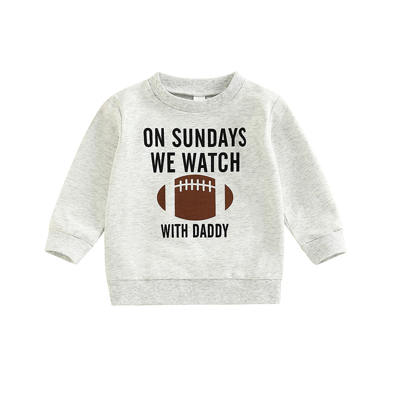 Kids Rugby Letters Print Pullover Long Sleeve Sweatshirt myETYN