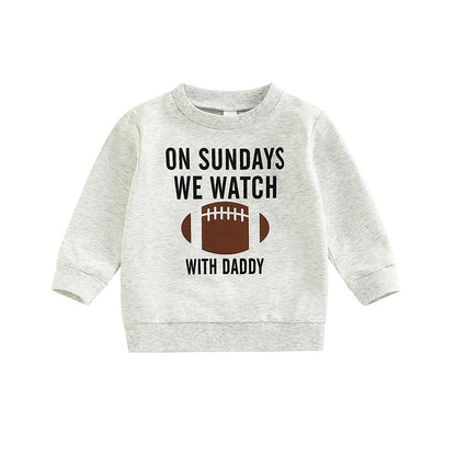 Kids Rugby Letters Print Pullover Long Sleeve Sweatshirt myETYN