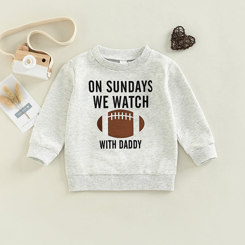 Kids Rugby Letters Print Pullover Long Sleeve Sweatshirt myETYN