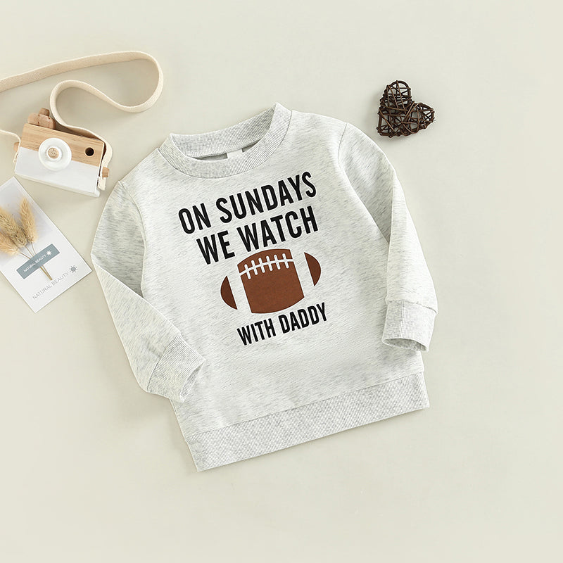 Kids Rugby Letters Print Pullover Long Sleeve Sweatshirt myETYN