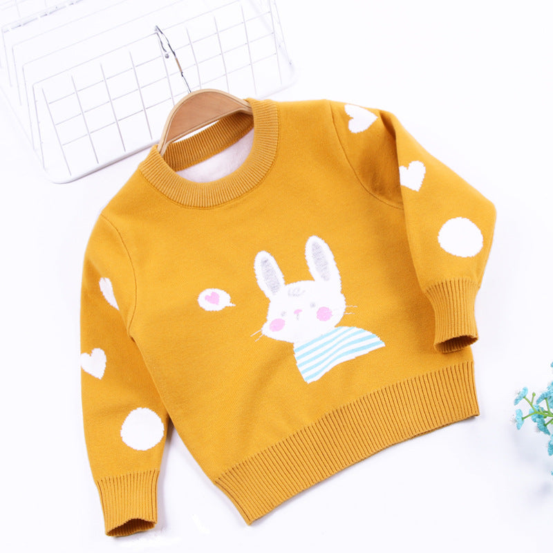 Knit sweater does not fade love white rabbit double coat myETYN