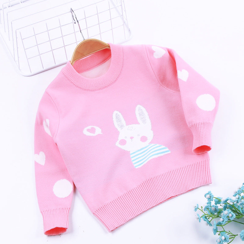 Knit sweater does not fade love white rabbit double coat myETYN