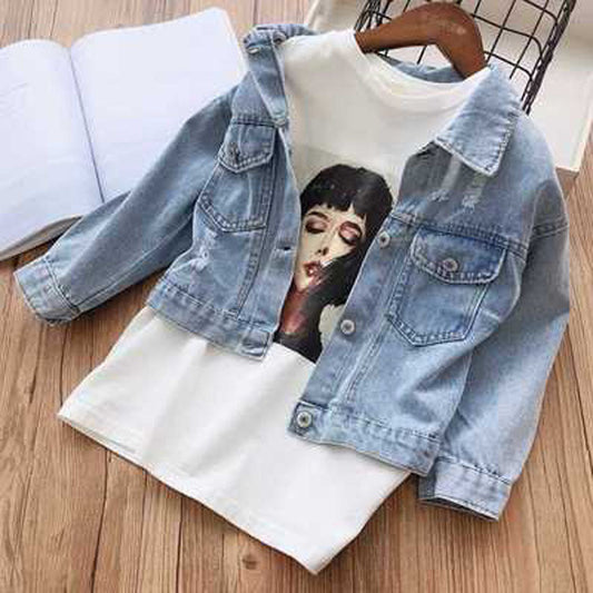 Korean Girl Flower Denim Jacket myETYN