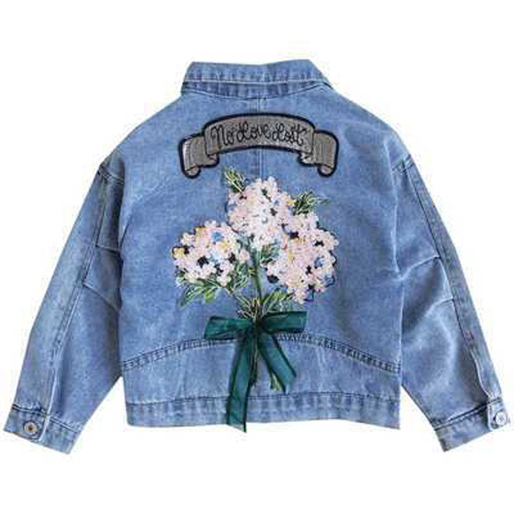 Korean Girl Flower Denim Jacket myETYN