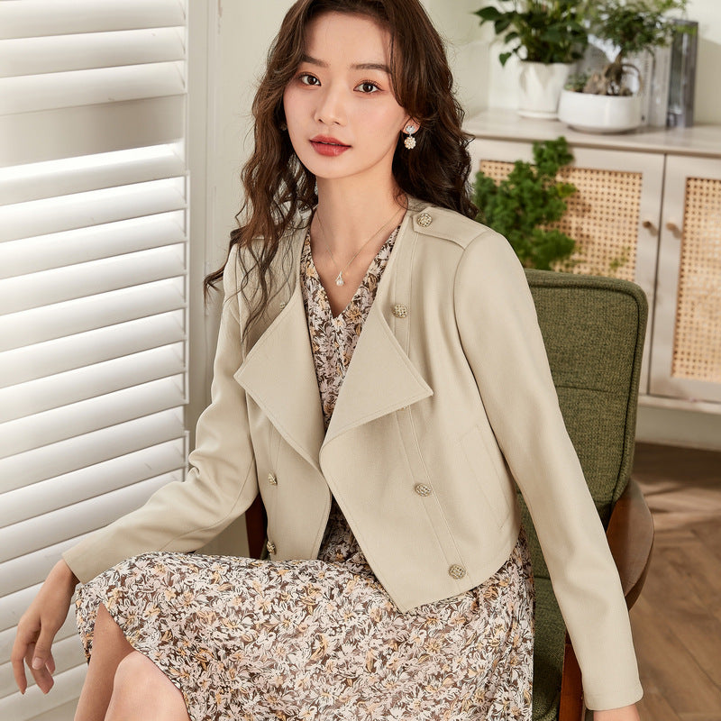 Korean Version Double-breasted Long-sleeved Trench Coat For Women myETYN