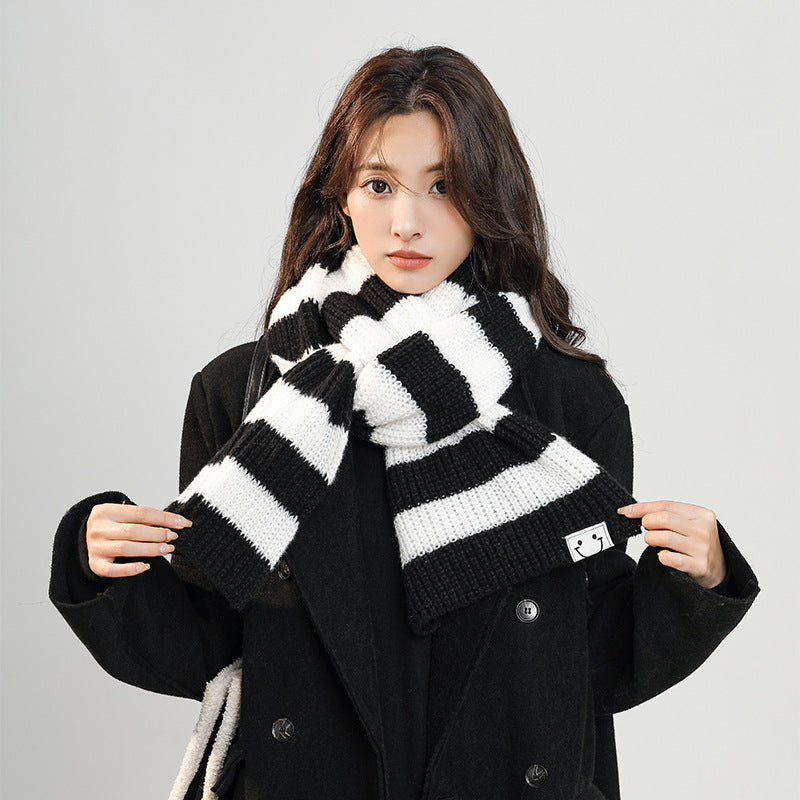 Korean Version Of The Autumn And Winter Knitted Scarf Female Cute myETYN