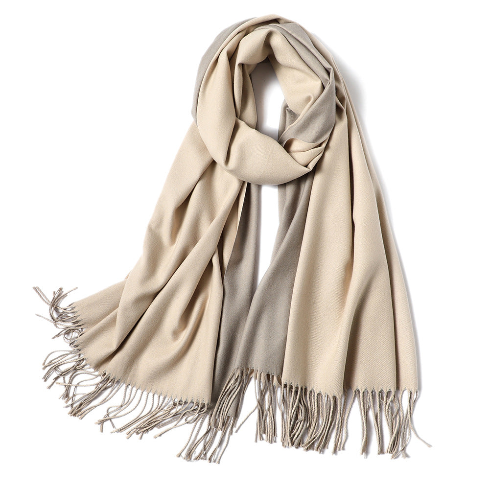 Korean double-sided faux cashmere shawl myETYN