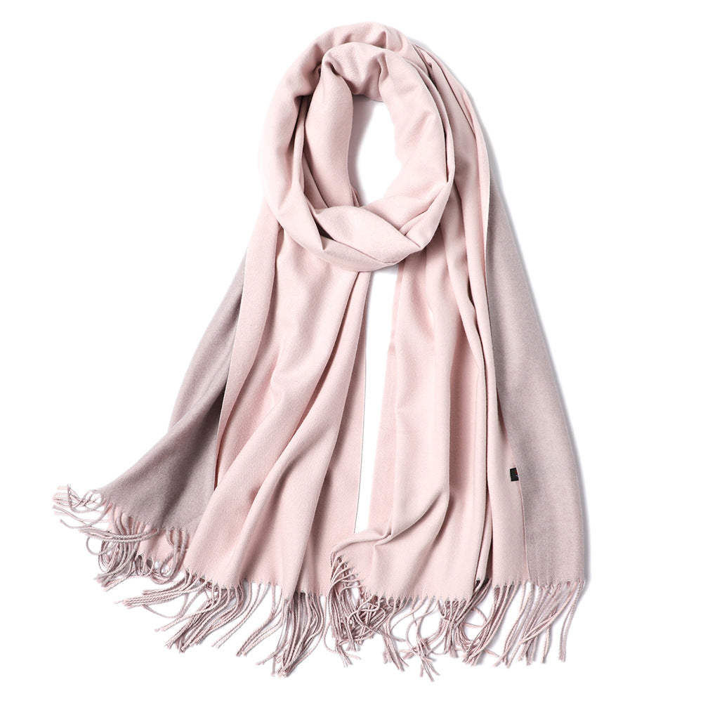 Korean double-sided faux cashmere shawl myETYN