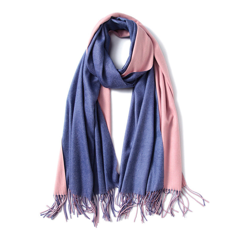 Korean double-sided faux cashmere shawl myETYN