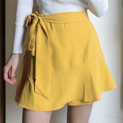 Layered decorative casual shorts skirt myETYN