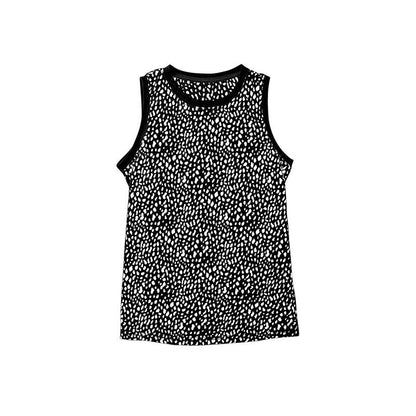 Leopard Print Round Neck Sleeveless Vest For Women myETYN