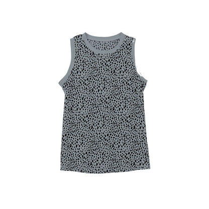 Leopard Print Round Neck Sleeveless Vest For Women myETYN